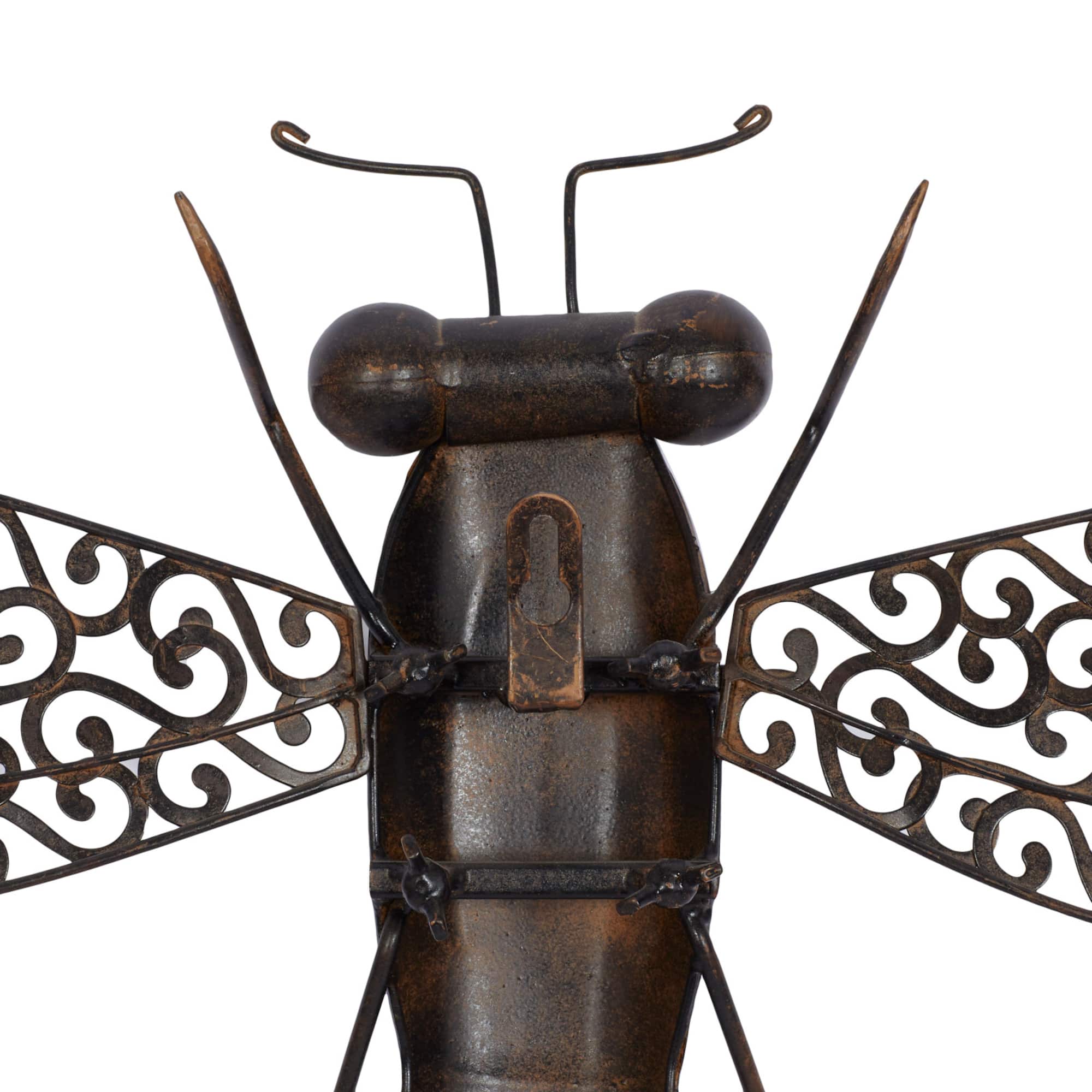 Brown Dragonfly Metal Rustic Wall Decor